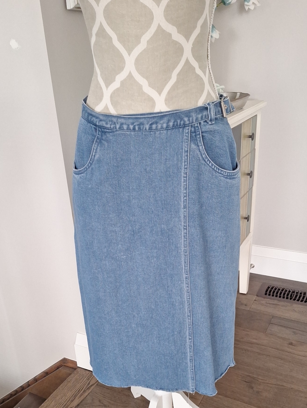 Vintage denim skirt.